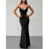 image:imageFloerns Womens Backless Cami Maxi Dress Spaghetti Strap Fishtail Bodycon Wedding Guest DressesBlack