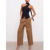 image:imageFloerns Womens Backless Halter Tops Button Down Sleeveless Going Out Tank Tops with ScarfBlack