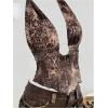 image:imageFloerns Womens Cheetah Going Out Halter Tops Sleeveless Bowknot Open Back Y2k Tank TopBrown Multi