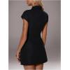 image:imageFloerns Womens Cut Out Cap Sleeve Mini Dress Collared Street Date Night A Line DressesBlack