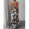 image:imageFloerns Womens Cut Out Tie Back Boho Maxi Dress Spaghetti Strap Beach Vacation Tiered Long DressesApricot