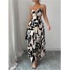 image:imageFloerns Womens Cut Out Tie Back Boho Maxi Dress Spaghetti Strap Beach Vacation Tiered Long DressesApricot