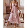 image:imageFloerns Womens Cut Out Tie Back Boho Maxi Dress Spaghetti Strap Beach Vacation Tiered Long DressesPink