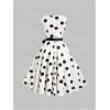 image:imageFloerns Womens Elegant Polka Dots Maxi Dress V Neck Sleeveless Ruffle Vintage Party A Line DressesWhite