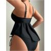 image:imageFloerns Womens Elegant Tankini Swimsuit High Waisted Ruffle Tummy Control Swim Top with BottomBlack