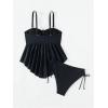 image:imageFloerns Womens Elegant Tankini Swimsuit High Waisted Ruffle Tummy Control Swim Top with BottomBlack