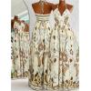 image:imageFloerns Womens Floral Halter Boho Maxi Dress Sleeveless Smocked Vintage Flowy Beach DressLight Yellow
