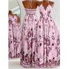 image:imageFloerns Womens Floral Halter Boho Maxi Dress Sleeveless Smocked Vintage Flowy Beach DressPink