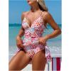 image:imageFloerns Womens One Piece Swim Dress Swimsuit Floral Drawstring Vacation Swimdress SkirtMulticolor
