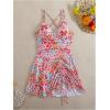 image:imageFloerns Womens One Piece Swim Dress Swimsuit Floral Drawstring Vacation Swimdress SkirtMulticolor