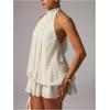 image:imageFloerns Womens Polka Dots Halter A Line Mini Dress Drop Waist Sleeveless Going Out DressesBlack and White