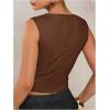 image:imageFloerns Womens Sleeveless Tank Top Notched V Neck Slim Fit Dressy Casual CamisoleCoffee Brown
