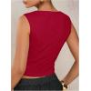 image:imageFloerns Womens Sleeveless Tank Top Notched V Neck Slim Fit Dressy Casual CamisoleRed