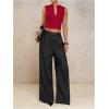 image:imageFloerns Womens Sleeveless Tank Top Notched V Neck Slim Fit Dressy Casual CamisoleRed