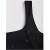image:imageFloerns Womens Sparkly Rhinestone Square Neck Tank Dress Ruched Layered Ruffle Party Mini DressesBlack