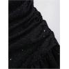 image:imageFloerns Womens Sparkly Rhinestone Square Neck Tank Dress Ruched Layered Ruffle Party Mini DressesBlack