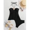 image:imageFloerns Womens Tankini Swimsuit Halter High Waisted Beach Vacation 2 Piece Bathing SuitBlack