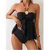 image:imageFloerns Womens Tankini Swimsuit Halter High Waisted Beach Vacation 2 Piece Bathing SuitBlack