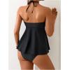 image:imageFloerns Womens Tankini Swimsuit Halter High Waisted Beach Vacation 2 Piece Bathing SuitBlack