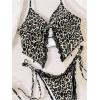 image:imageFloerns Womens Tankini Swimsuits Cheetah Lace Trim Halter Tie Side 2 Piece Bathing SuitKhaki Multi