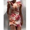 image:imageFloerns Womens Tropical Tie Shoulder V Neck Cami Dress Sleeveless Beach Vacation DressesApricot