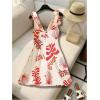 image:imageFloerns Womens Tropical Tie Shoulder V Neck Cami Dress Sleeveless Beach Vacation DressesApricot