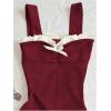 image:imageFloerns Womens Y2k Cute Lace Trim Mini Dress Bow Pleated Hem Coquette Going Out DressesRed