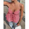 image:imageFloerns Womens Y2k Striped Camisole Tops Sleeveless Ruffle Going Out Peplum TopsRed