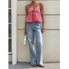 image:imageFloerns Womens Y2k Striped Camisole Tops Sleeveless Ruffle Going Out Peplum TopsRed
