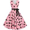 image:imageFloerns Womens Elegant Polka Dots Maxi Dress V Neck Sleeveless Ruffle Vintage Party A Line DressesPink