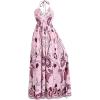 image:imageFloerns Womens Floral Halter Boho Maxi Dress Sleeveless Smocked Vintage Flowy Beach DressPink