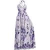 image:imageFloerns Womens Floral Halter Boho Maxi Dress Sleeveless Smocked Vintage Flowy Beach DressPurple