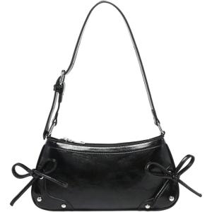 image:imageFloerns Womens Y2k Cheetah Print Shoulder Bag Cute Bow Tie Leather Vintage HandbagBlack