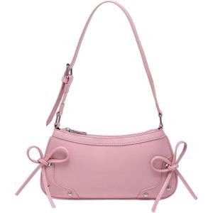 image:imageFloerns Womens Y2k Cheetah Print Shoulder Bag Cute Bow Tie Leather Vintage HandbagLight Pink