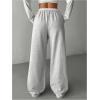 image:imageFloerns Girls Drawstring Waist Track Pants Colorblock Straight Leg Athletic SweatpantsGrey