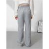 image:imageFloerns Girls Drawstring Waist Track Pants Colorblock Straight Leg Athletic SweatpantsLight Grey