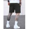 image:imageFloerns Mens Drawstring Waist Cross Print Loose Fit Workout Track ShortsBlack