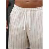 image:imageFloerns Mens Striped Beach Shorts Drawstring Waist Straight Leg Casual ShortsKhaki