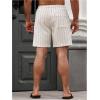 image:imageFloerns Mens Striped Beach Shorts Drawstring Waist Straight Leg Casual ShortsKhaki