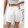 image:imageFloerns Womens Beach Elastic Waist Shorts Wide Leg Casual Loose Cute Summer ShortsWhite