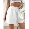 image:imageFloerns Womens Beach Elastic Waist Shorts Wide Leg Casual Loose Cute Summer ShortsWhite