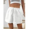 image:imageFloerns Womens Beach Elastic Waist Shorts Wide Leg Casual Loose Cute Summer ShortsWhite