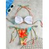 image:imageFloerns Womens Bikini Set Leopard Floral Halter String Tie Side 2 Piece Bathing SuitBlue Multi