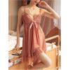image:imageFloerns Womens Bow Lingerie Dress Lace Trim V Neck Chemise Sleepwear NightgownCoral Pink