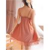 image:imageFloerns Womens Bow Lingerie Dress Lace Trim V Neck Chemise Sleepwear NightgownCoral Pink