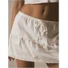 image:imageFloerns Womens Drawstring Low Rise Mini Skirt Layered Hem Cute A Line SkirtWhite