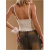 image:imageFloerns Womens Going Out Sleeveless Sweater Vest Pearl Beaded Hollow Out Pullover TopBeige