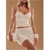 image:imageFloerns Womens Going Out Sleeveless Sweater Vest Pearl Beaded Hollow Out Pullover TopBeige