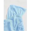 image:imageFloerns Womens Off Shoulder Ruched Mesh Crop Tops Short Sleeve Cute Tee ShirtsLight Blue