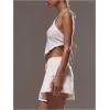 image:imageFloerns Womens Sequin Hanky Hem Halter Tops Sleeveless Sparkly Beaded Tie Back Crop TopsWhite